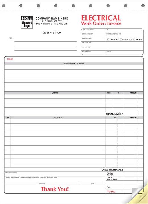 Electrical Work Order / Invoice
