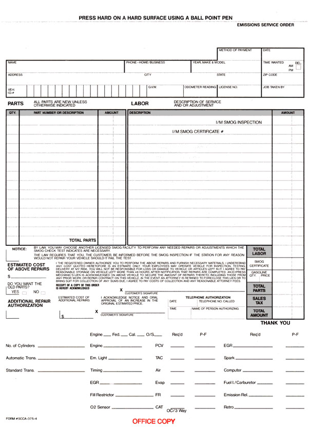 California Smog Control Order SCCA-375-4