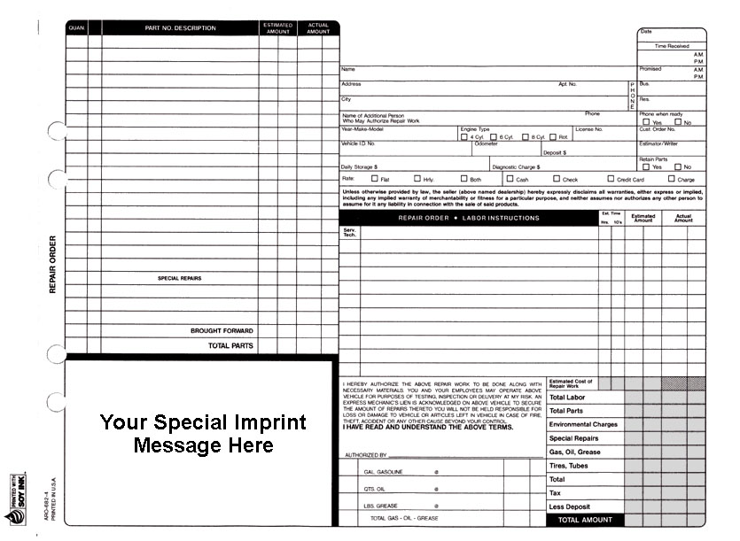 Auto Repair Order ARO-682