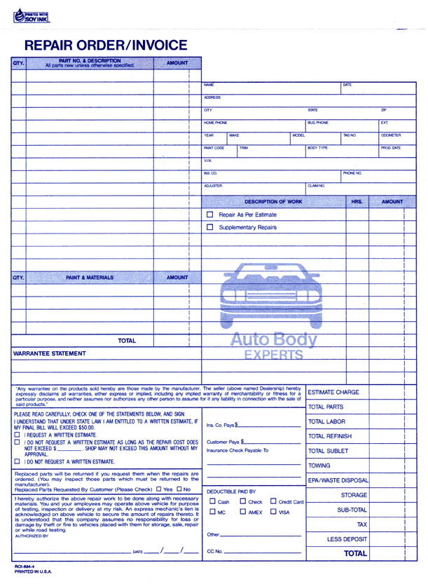 Repair Order / Invoice