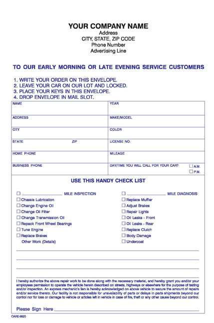 Overnight Service Envelopes