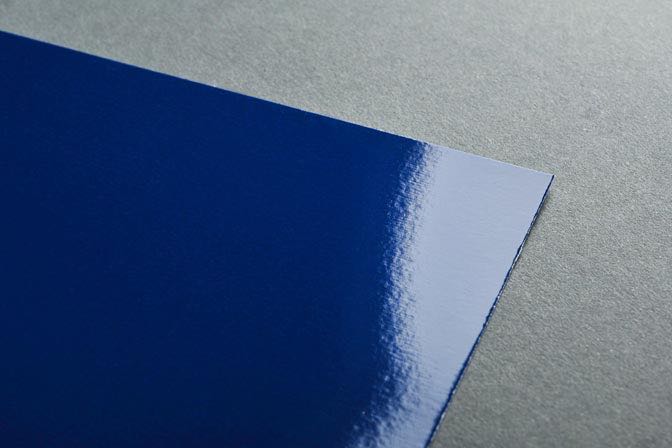 Blue Glaskote Business Card Stock