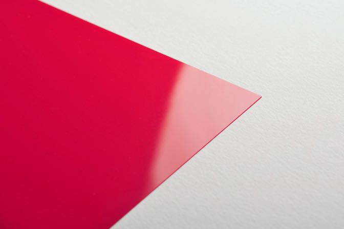 Red Plastic Business Card Stock
