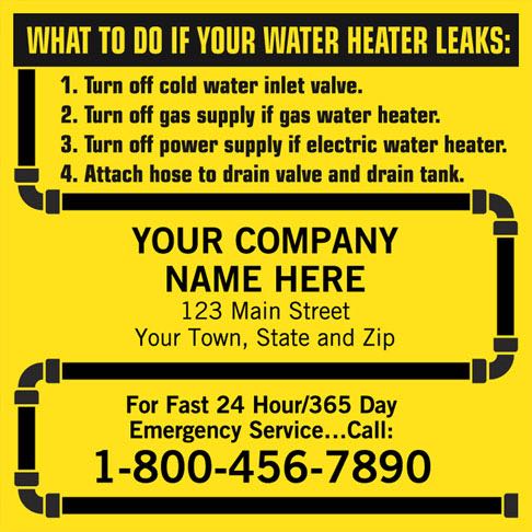 Vinyl Indoor-Outdoor Water Heater Label