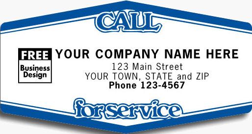 White Tuff Shield Call for Service Label