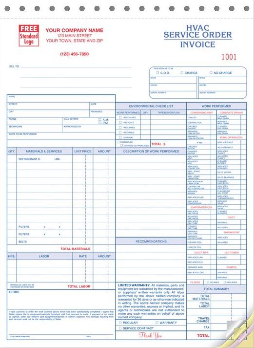 HVAC Service Order / Invoice
