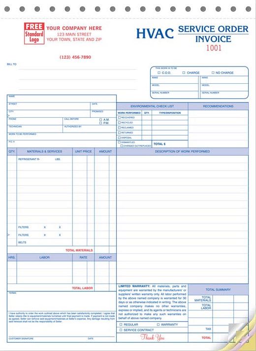 HVAC Service Order / Invoice