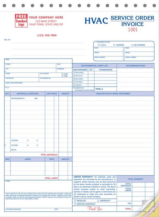 HVAC Service Order / Invoice