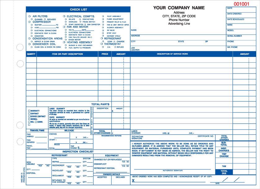 Home HAC Repair Order