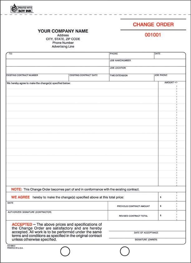 Change Order Form