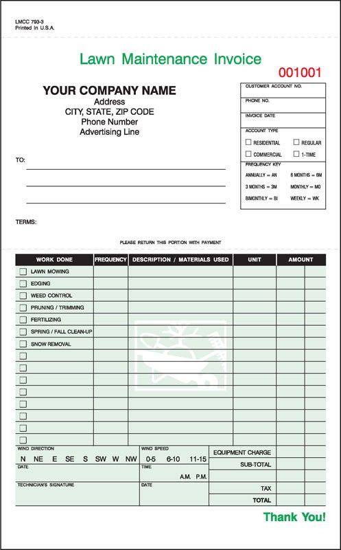 Lawn Maintenance Invoice