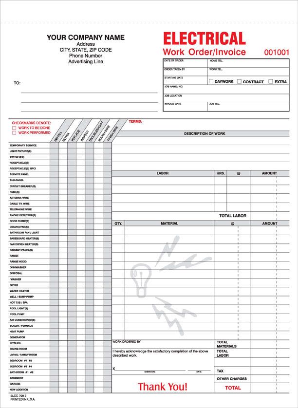 Electrical Work Order / Invoice