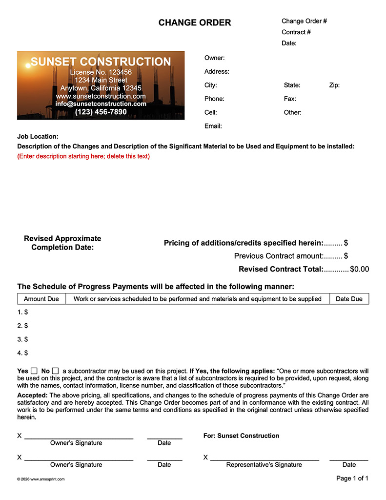 Custom Word Change Order