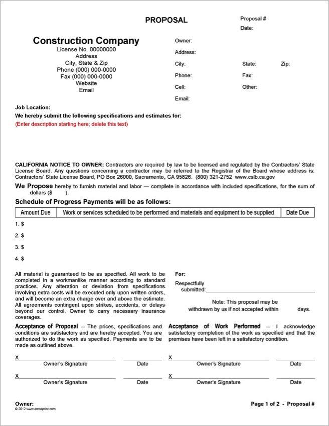Ready-to-Use Word California Proposal & Proposal