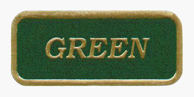 Green Ink on Bronze Foil