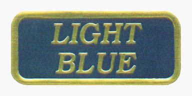 Light Blue Ink on Gold Foil