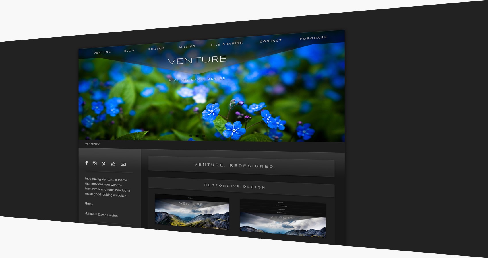Venture theme by Michael David Design